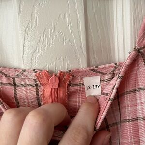 Pink Plaid Dress with Zipper